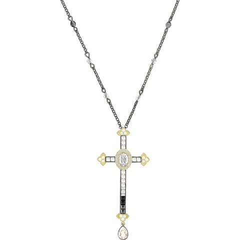 SWAROVSKI 5409396 crystal milliennium pendant cross necklace women jewellery religous black and white charm focus 5c5f1036 5b93 4714 8095 d5f47fd4dbca large